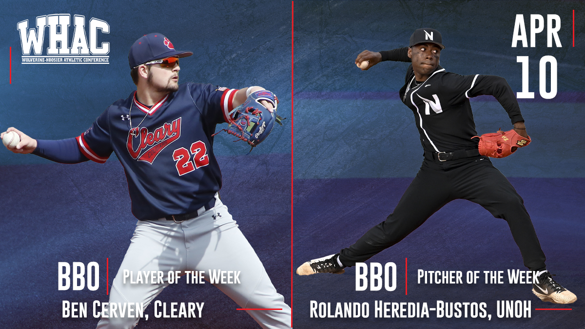 Cerven and Heredia-Bustos take Baseball Weekly Honors