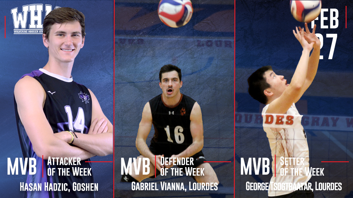 Men's Volleyball Weekly Awards to Goshen and Lourdes