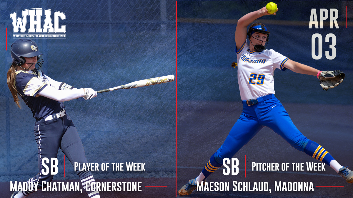 Chatman and Schlaud Named Softball Player and Pitcher of the Week