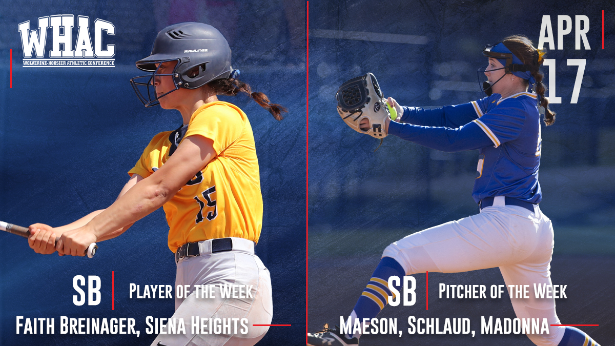 Softball Players of the Week to Breinager and Schlaud