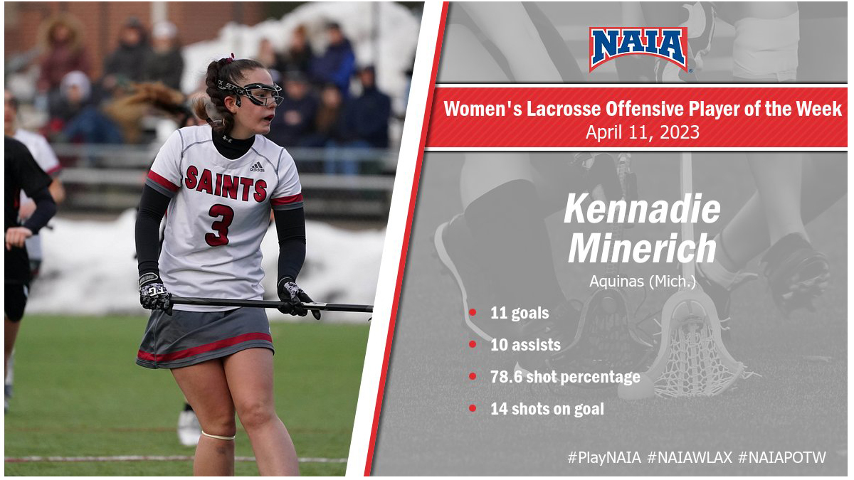 Aquinas' Minerich named NAIA WLAX Offensive Player of the Week Again