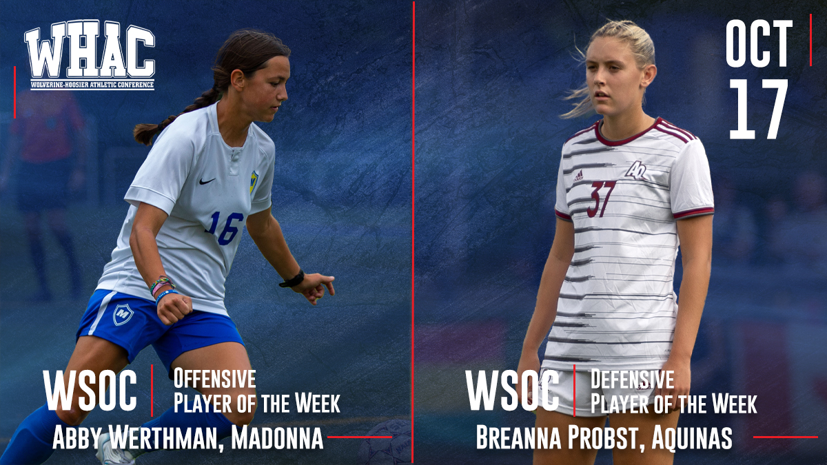 Werthman and Probst win Women's Soccer Players of the Week