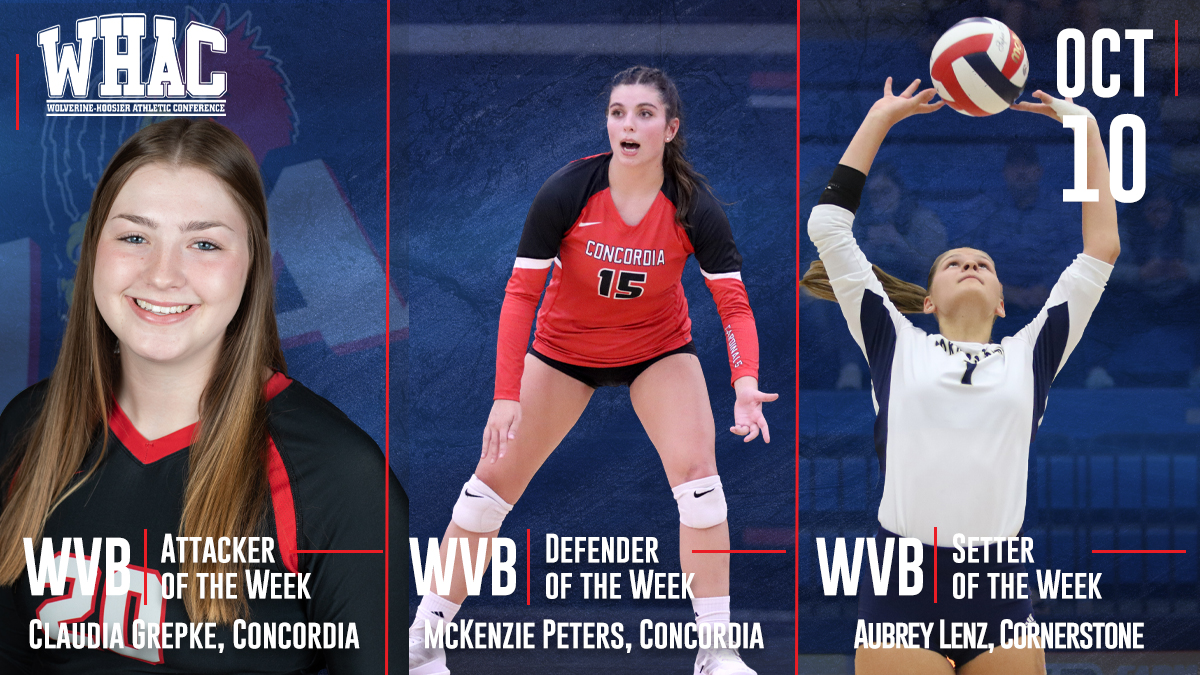 Concordia, Cornerstone pick up Women's Volleyball Weekly Honors