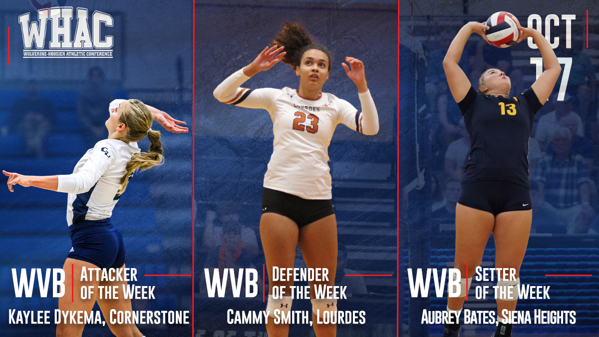 Women's Volleyball Weekly Honors to Dykema, Smith, and Bates