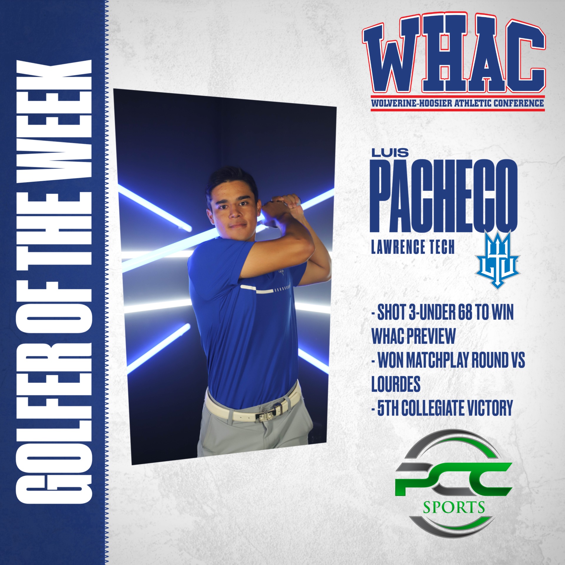 Lawrence Tech's Luis Pacheco named Golfer of the Week