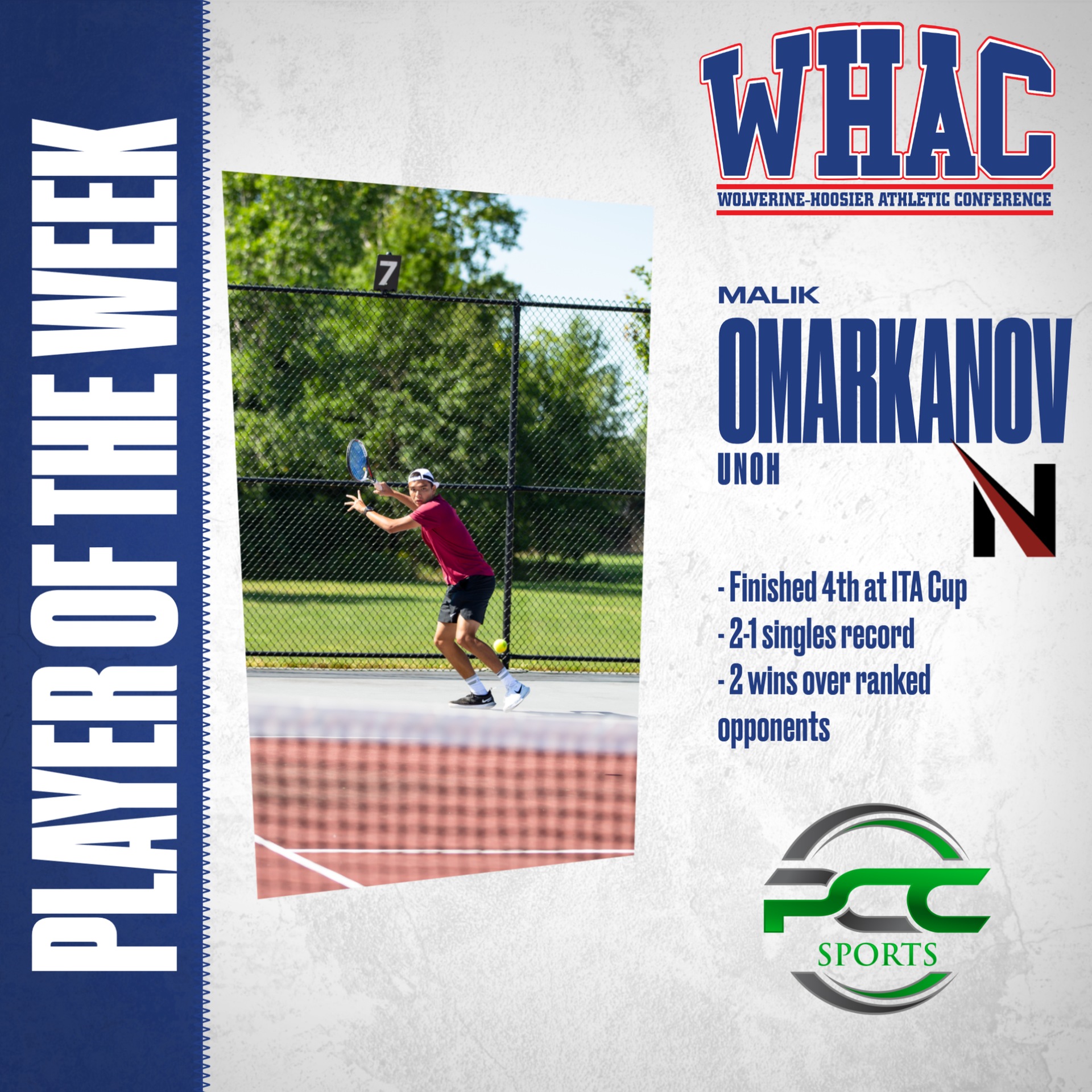 UNOH's Omarkhanov wins Player of the Week