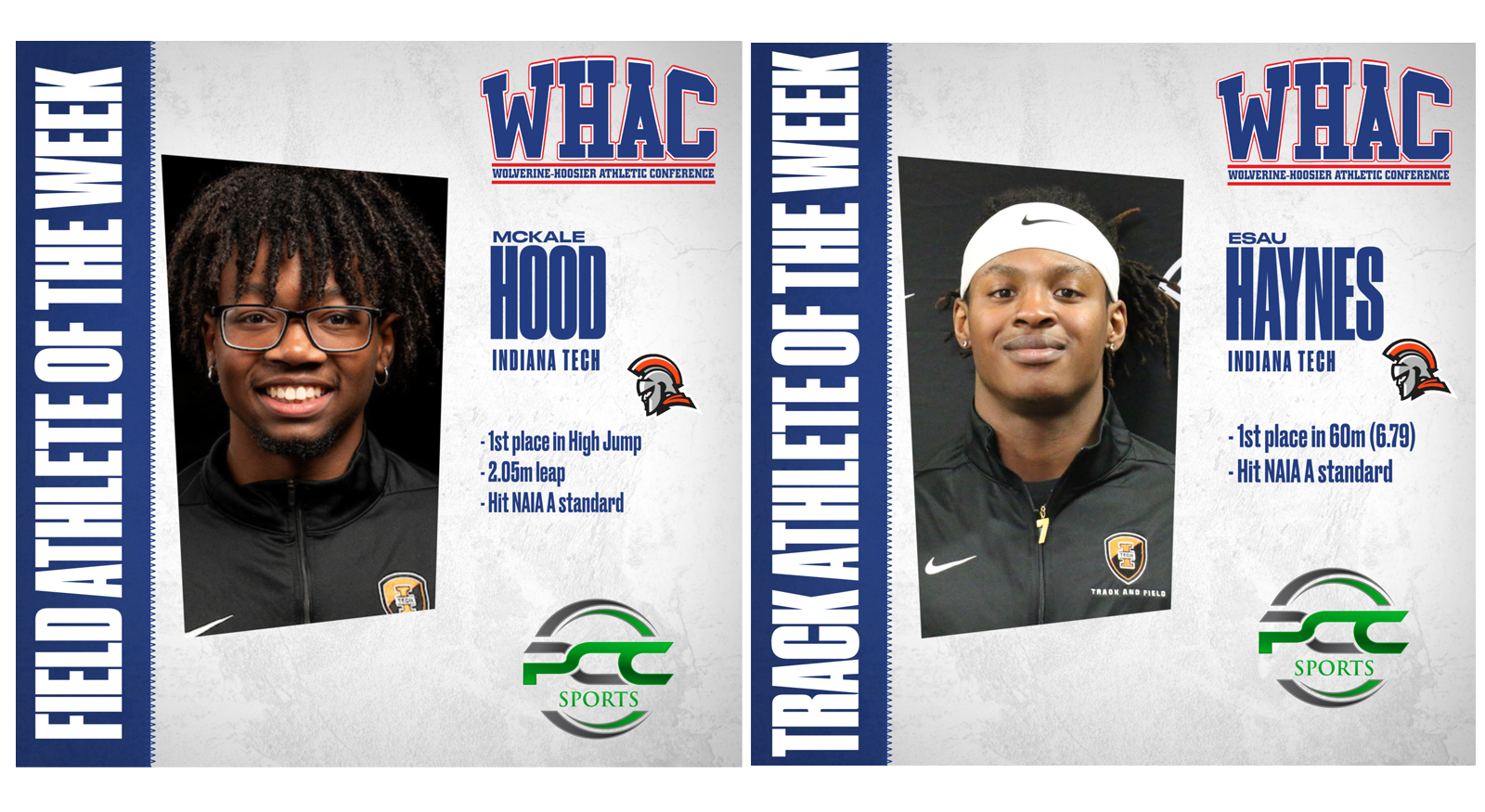 Indiana Tech sweeps Indoor Athlete of the Week awards