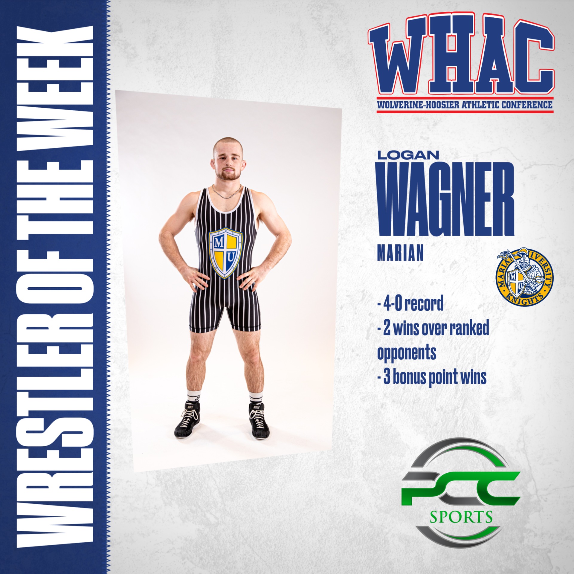 Marian's Wagner Named Wrestler of the Week.
