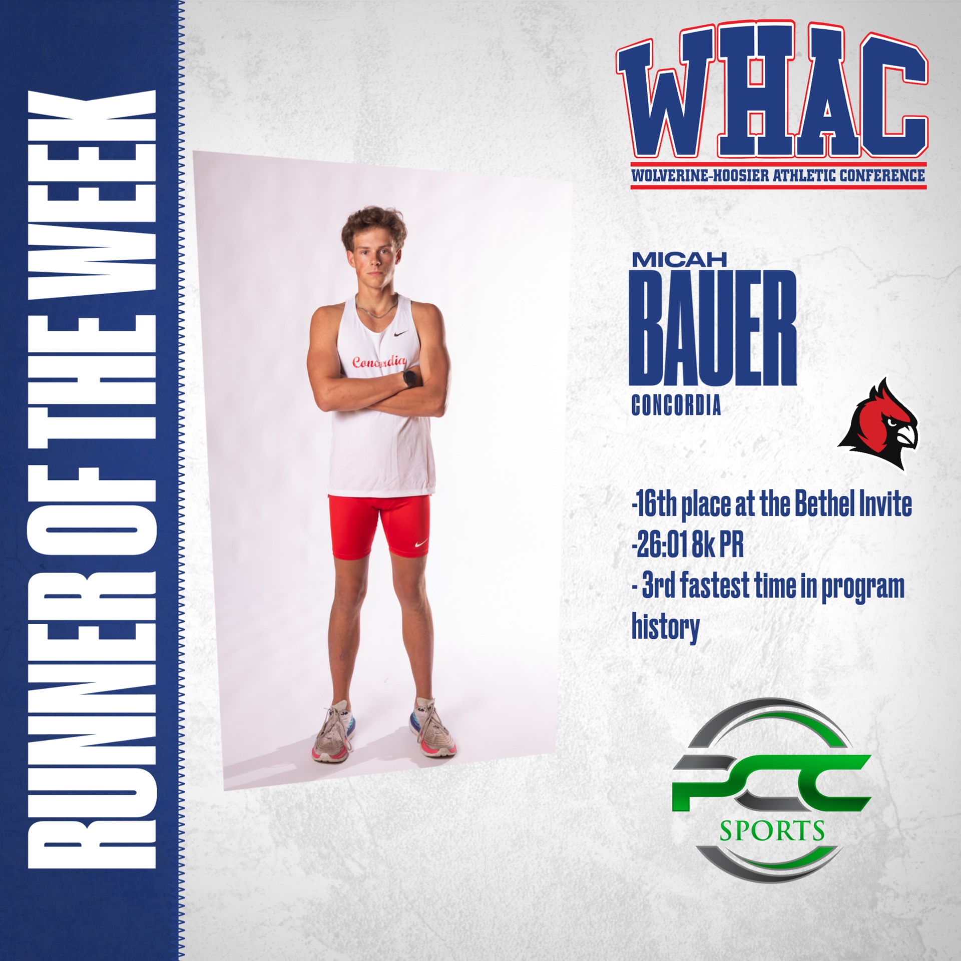Concordia's Bauer named Runner of the Week