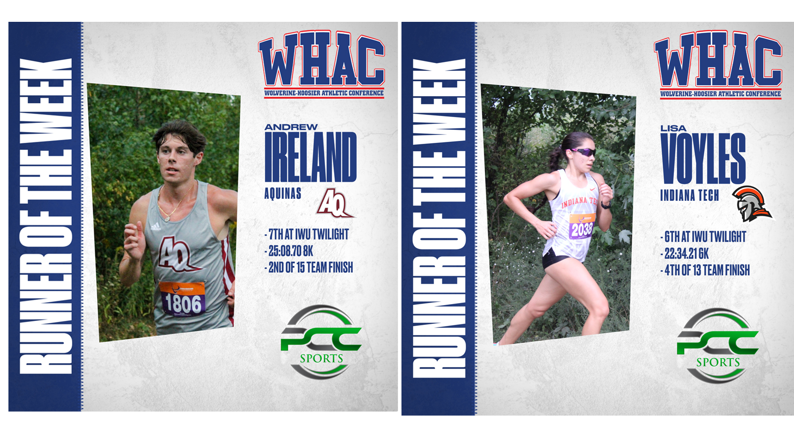 Voyles and Ireland win WHAC Runner of the Week Honors
