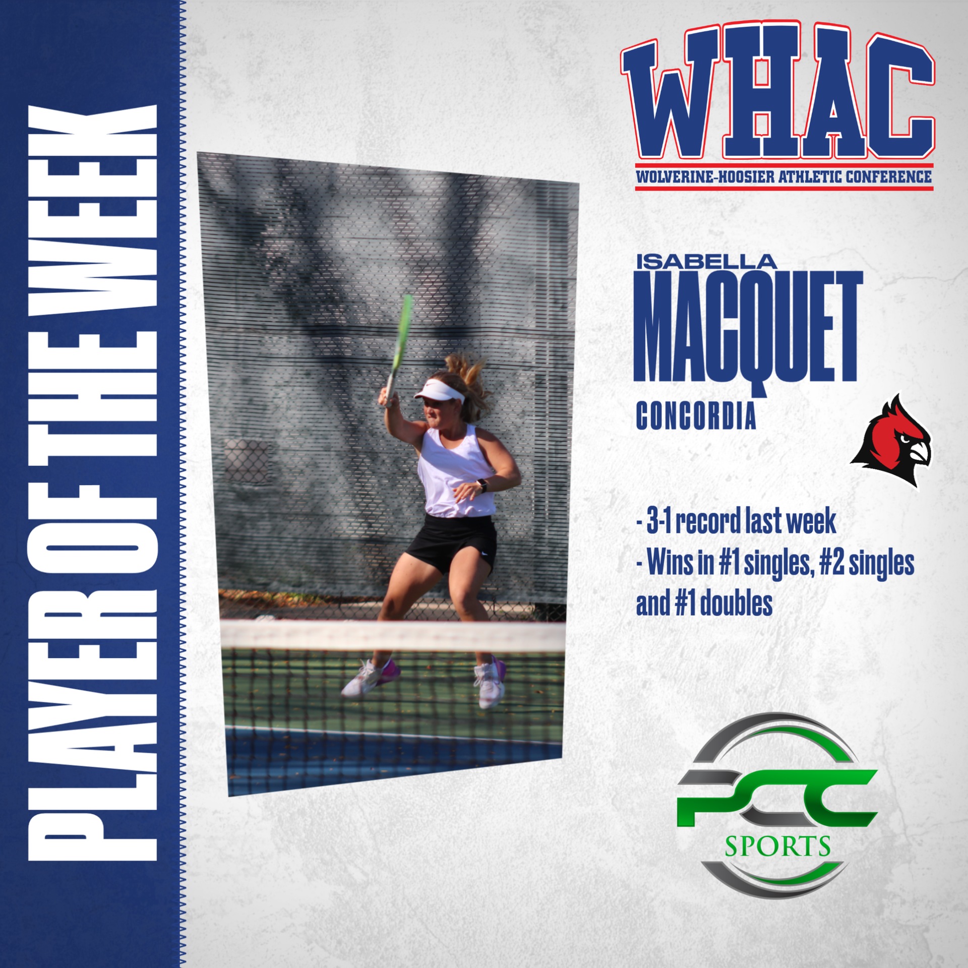Concordia's Macquet Repeats as Player of the Week