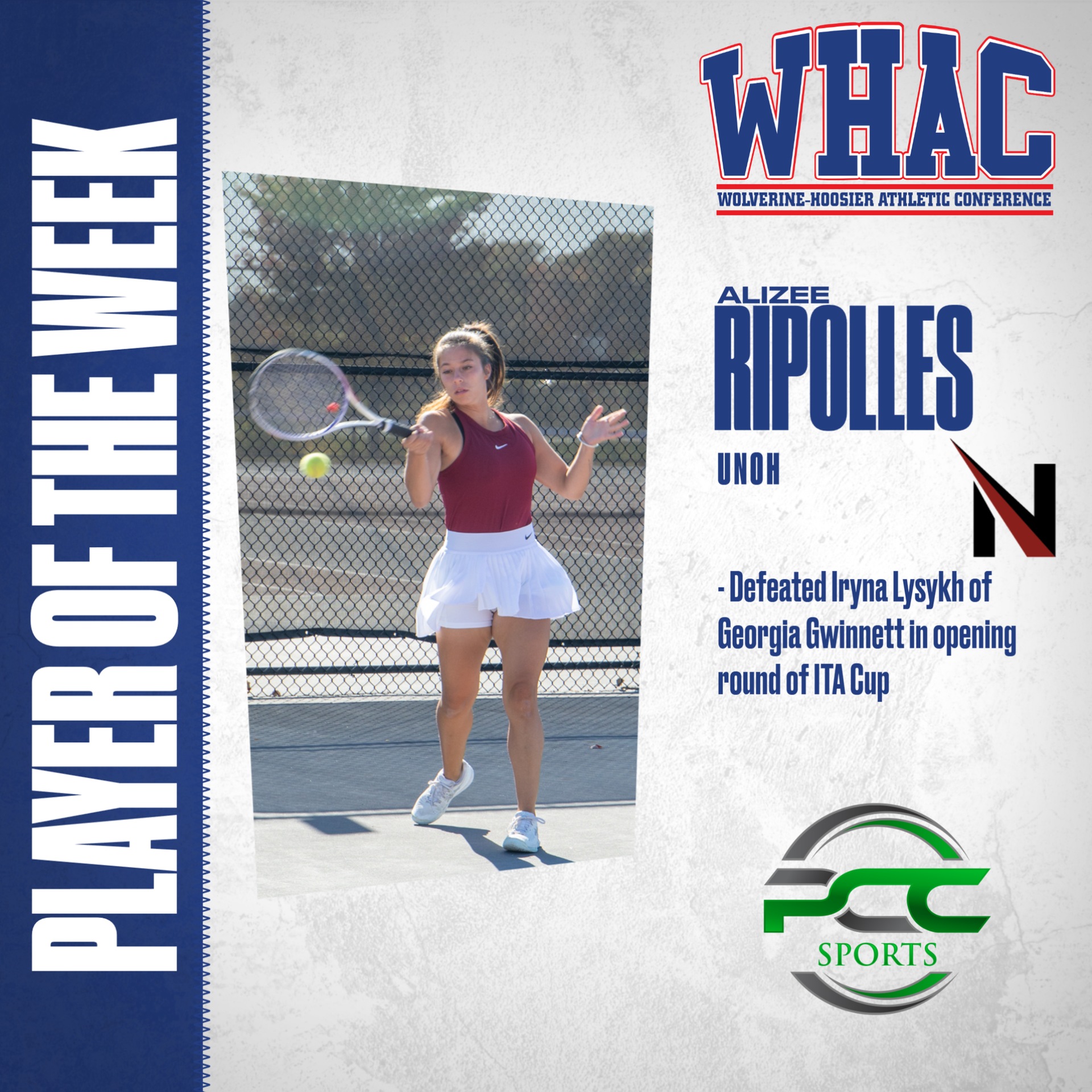 UNOH's Ripolles named Player of the Week