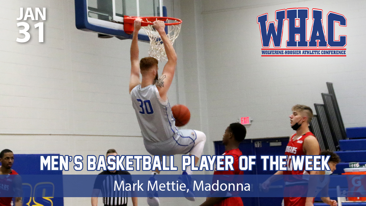 Madonna's Mettie named MBB Player of the Week