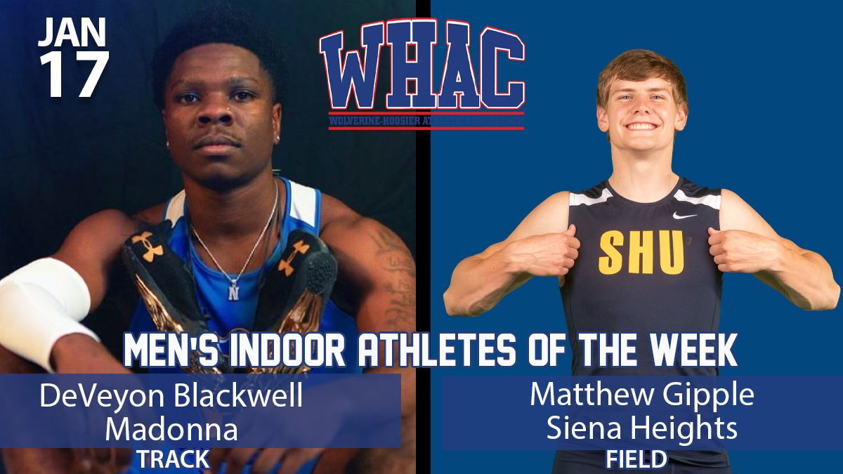 Men's Indoor weekly awards to Blackwell and Gipple