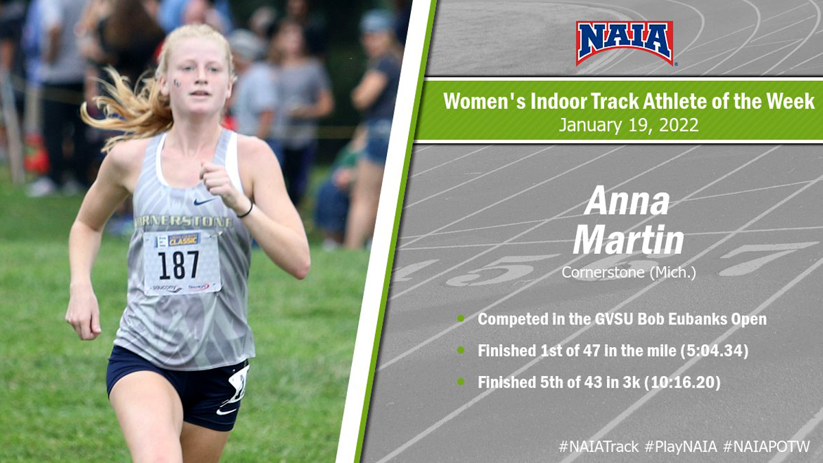 Martin Named NAIA Women's Indoor Track Athlete of the Week