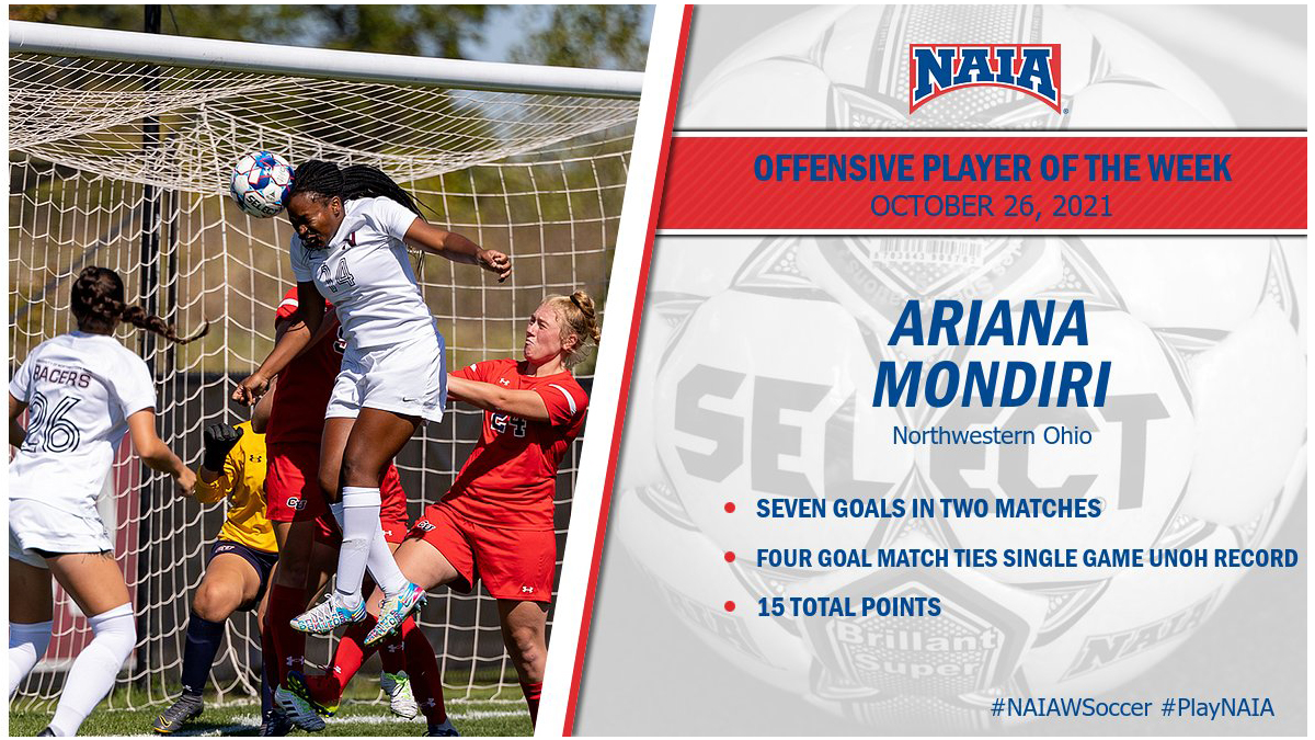 UNOH's Mondiri named NAIA Women's Soccer Offensive Player of the Week