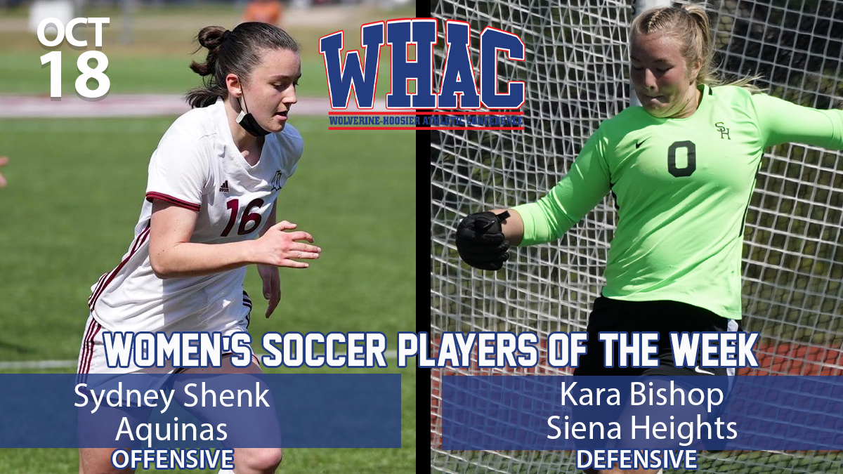 Women's Soccer Players of the Week to Shenk and Bishop