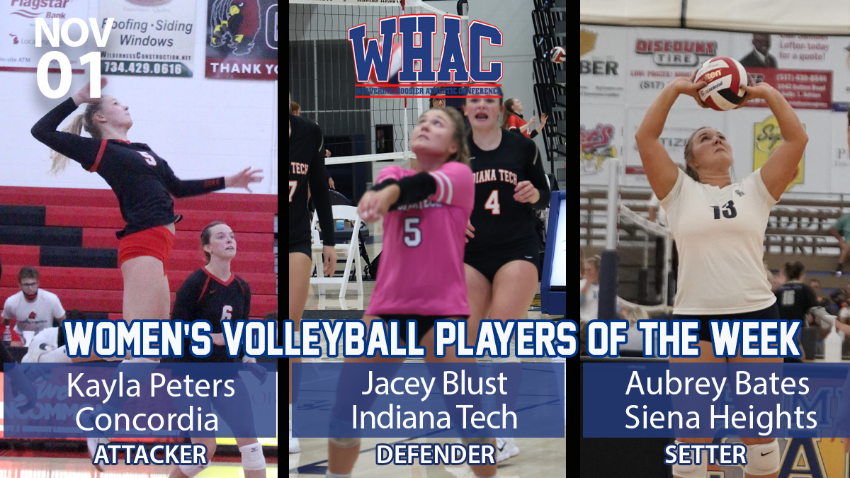 Peters, Blust, and Bates earn women's volleyball weekly honors