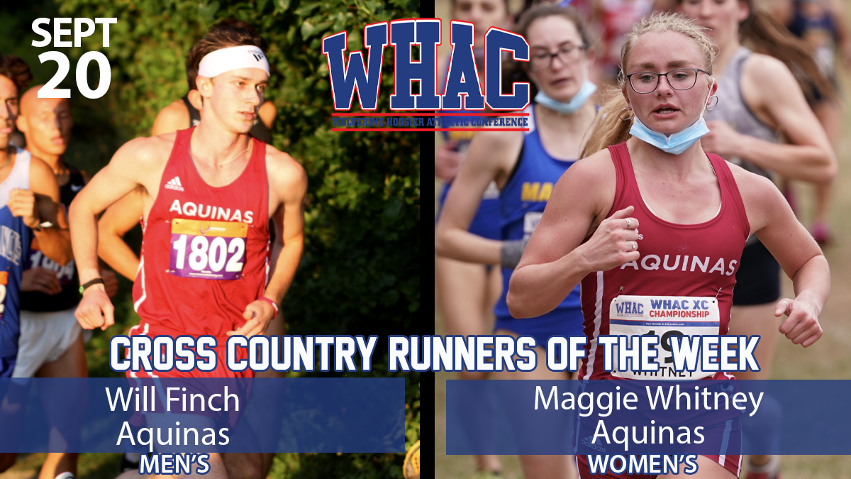 Cross Country Runners of the Week to Finch and Whitney of Aquinas