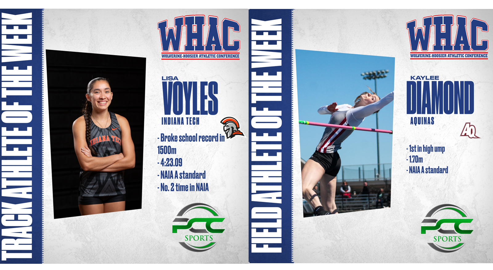 Voyles and Diamond win final Women's Track Weekly Honors